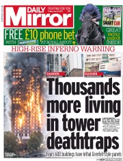 Daily Mirror () Newspaper Front Page for 23 June 2017