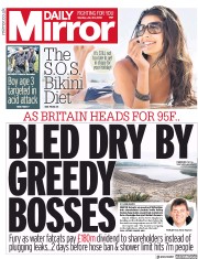 Daily Mirror () Newspaper Front Page for 23 July 2018