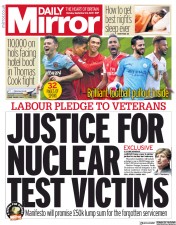 Daily Mirror () Newspaper Front Page for 23 September 2019