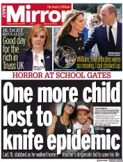 Daily Mirror () Newspaper Front Page for 23 September 2022