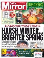 Daily Mirror () Newspaper Front Page for 24 November 2020
