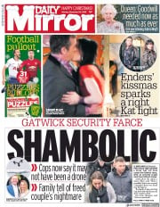 Daily Mirror () Newspaper Front Page for 24 December 2018