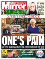Daily Mirror () Newspaper Front Page for 24 December 2019