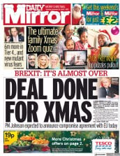 Daily Mirror () Newspaper Front Page for 24 December 2020