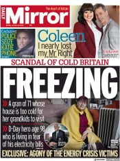 Daily Mirror () Newspaper Front Page for 24 January 2022