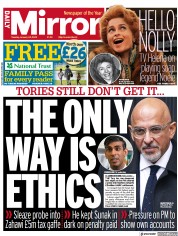 Daily Mirror () Newspaper Front Page for 24 January 2023