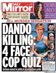 Daily Mirror () Newspaper Front Page for 24 February 2014