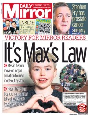 Daily Mirror () Newspaper Front Page for 24 February 2018