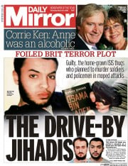 Daily Mirror () Newspaper Front Page for 24 March 2016