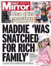 Daily Mirror () Newspaper Front Page for 24 April 2017