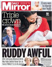Daily Mirror () Newspaper Front Page for 24 April 2018