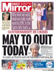 Daily Mirror () Newspaper Front Page for 24 May 2019