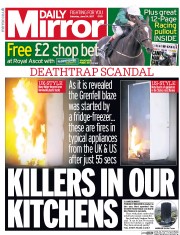 Daily Mirror () Newspaper Front Page for 24 June 2017