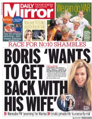 Daily Mirror () Newspaper Front Page for 24 June 2019