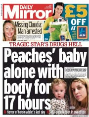Daily Mirror () Newspaper Front Page for 24 July 2014