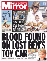 Daily Mirror () Newspaper Front Page for 24 July 2017