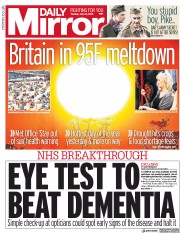 Daily Mirror () Newspaper Front Page for 24 July 2018