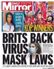 Daily Mirror () Newspaper Front Page for 24 July 2020