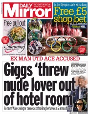 Daily Mirror () Newspaper Front Page for 24 July 2021