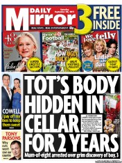 Daily Mirror () Newspaper Front Page for 24 September 2011