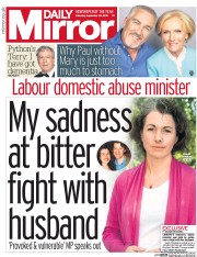 Daily Mirror () Newspaper Front Page for 24 September 2016