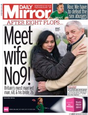Daily Mirror () Newspaper Front Page for 25 November 2016