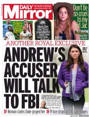 Daily Mirror () Newspaper Front Page for 25 November 2019
