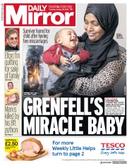 Daily Mirror () Newspaper Front Page for 25 January 2018