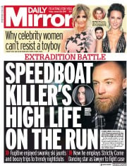 Daily Mirror () Newspaper Front Page for 25 January 2019