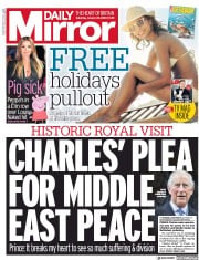 Daily Mirror () Newspaper Front Page for 25 January 2020