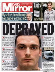 Daily Mirror () Newspaper Front Page for 25 March 2016