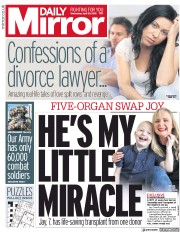 Daily Mirror () Newspaper Front Page for 25 April 2018