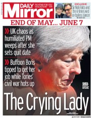 Daily Mirror () Newspaper Front Page for 25 May 2019
