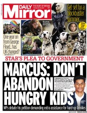 Daily Mirror () Newspaper Front Page for 25 May 2021