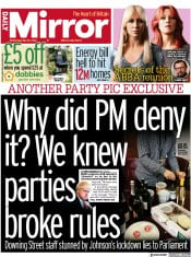 Daily Mirror () Newspaper Front Page for 25 May 2022
