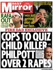 Daily Mirror () Newspaper Front Page for 25 June 2013