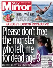 Daily Mirror () Newspaper Front Page for 25 July 2018
