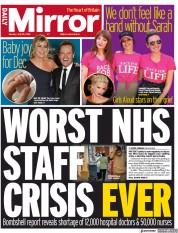 Daily Mirror () Newspaper Front Page for 25 July 2022