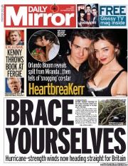 Daily Mirror () Newspaper Front Page for 26 October 2013