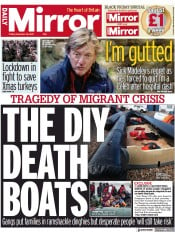 Daily Mirror () Newspaper Front Page for 26 November 2021