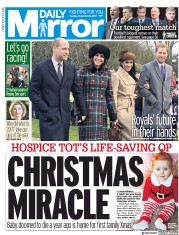 Daily Mirror () Newspaper Front Page for 26 December 2017