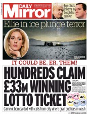 Daily Mirror () Newspaper Front Page for 26 January 2016