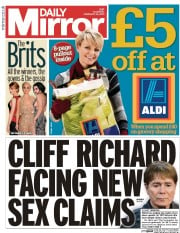 Daily Mirror () Newspaper Front Page for 26 February 2015