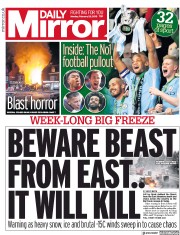 Daily Mirror () Newspaper Front Page for 26 February 2018