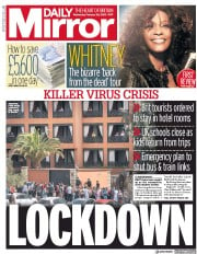 Daily Mirror () Newspaper Front Page for 26 February 2020