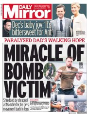 Daily Mirror () Newspaper Front Page for 26 March 2018