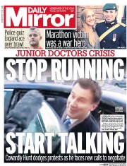 Daily Mirror () Newspaper Front Page for 26 April 2016