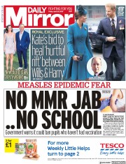 Daily Mirror () Newspaper Front Page for 26 April 2019