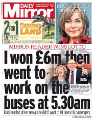 Daily Mirror () Newspaper Front Page for 26 May 2016
