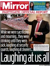 Daily Mirror () Newspaper Front Page for 26 May 2022